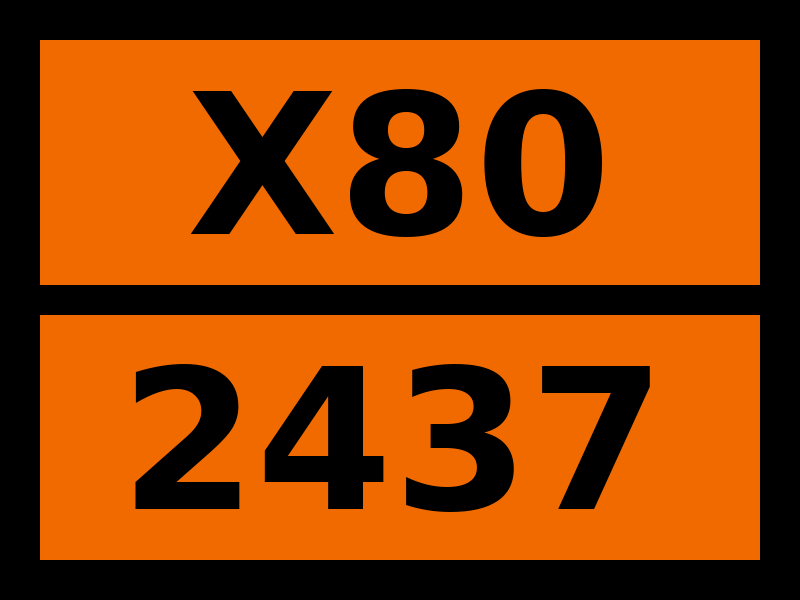 Детальное изображение элемента табличка опасный груз "x80-2437. метилфенилдихлорсилан" от ALLPARTS.SU