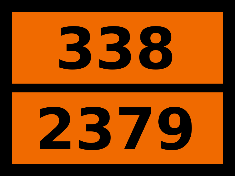 Детальное изображение элемента табличка опасный груз "338-2379. 1,3-диметилбутиламин" от ALLPARTS.SU