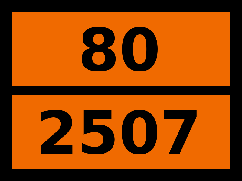 Детальное изображение элемента табличка опасный груз "80-2507. кислота хлорплатиновая твердая" от ALLPARTS.SU