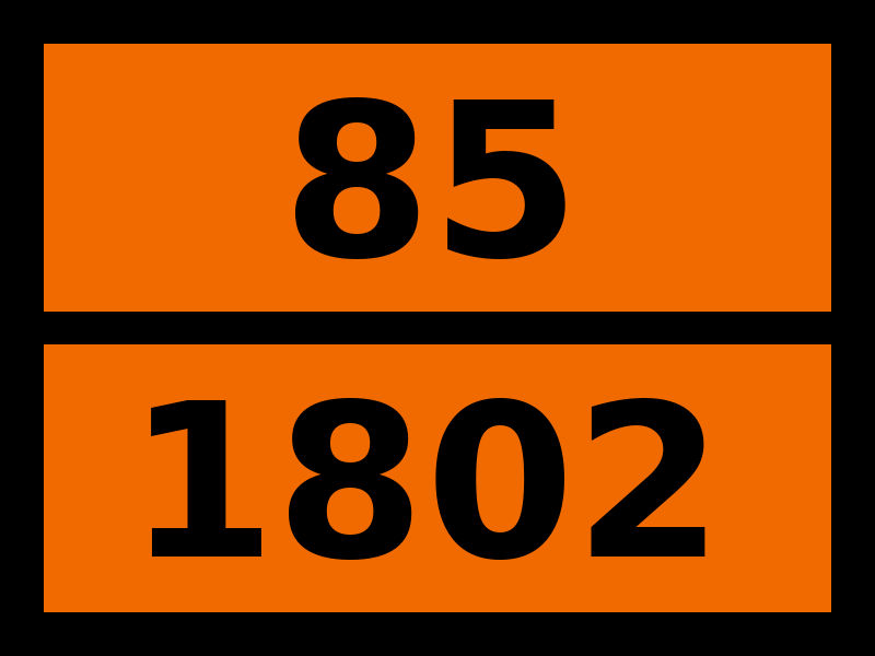 Детальное изображение элемента табличка опасный груз "85-1802. кислота хлорная с массовой долей кислоты не более 50%" от ALLPARTS.SU