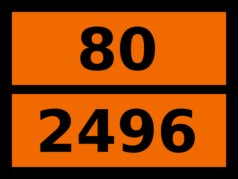 Детальное изображение элемента табличка опасный груз "80-2496. ангидрид пропионовый" от ALLPARTS.SU