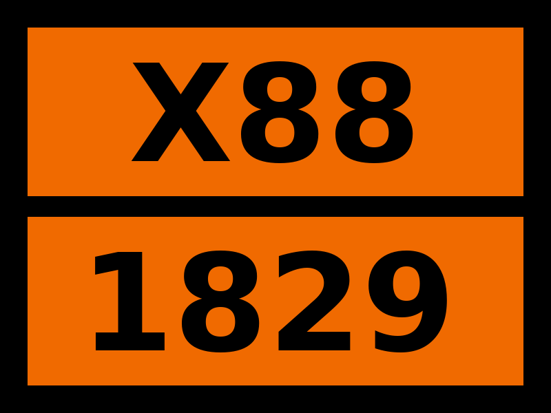 Детальное изображение элемента табличка опасный груз "x88-1829. серы триоксид стабилизированный" от ALLPARTS.SU