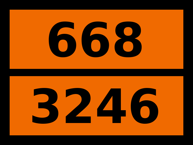 Детальное изображение элемента табличка опасный груз "668-3246. метансульфонилхлорид" от ALLPARTS.SU