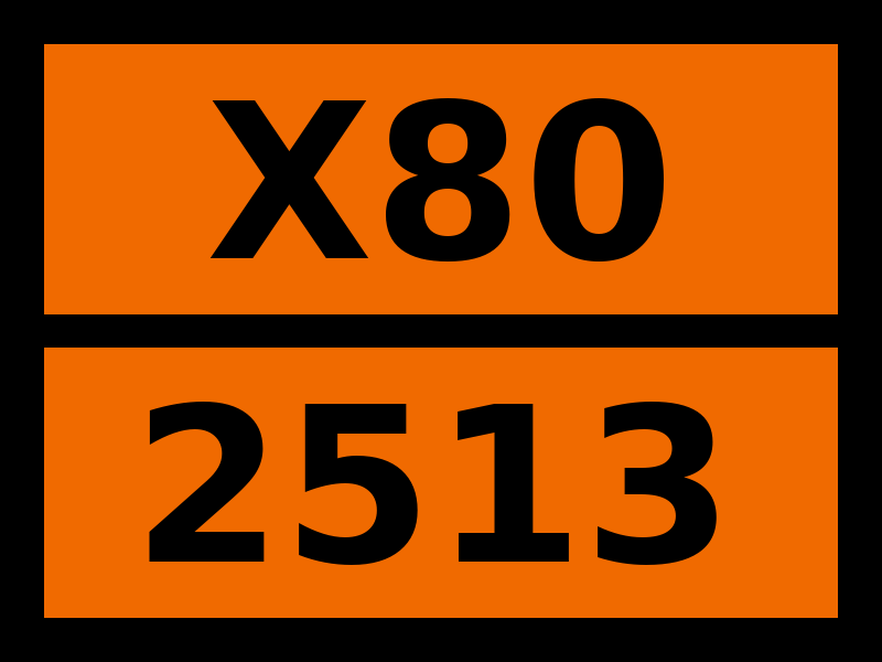 Детальное изображение элемента табличка опасный груз "x80-2513. бромацетилбромид" от ALLPARTS.SU
