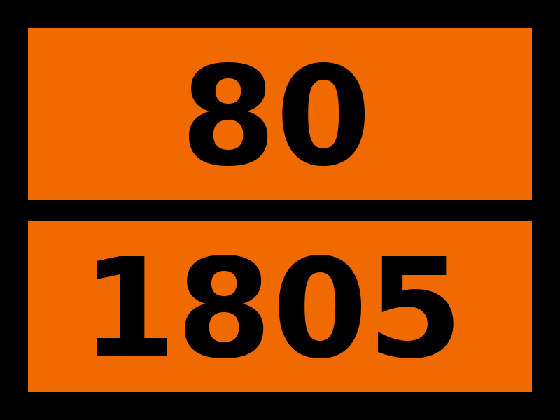 Детальное изображение элемента табличка опасный груз "80-1805. кислоты фосфорной раствор" от ALLPARTS.SU