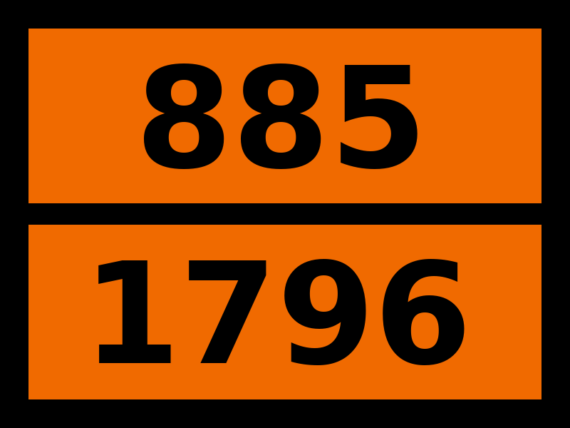 Детальное изображение элемента табличка опасный груз "885-1796. смесь кислотная нитрующая c содержанием азотной кислоты более 50%" от ALLPARTS.SU