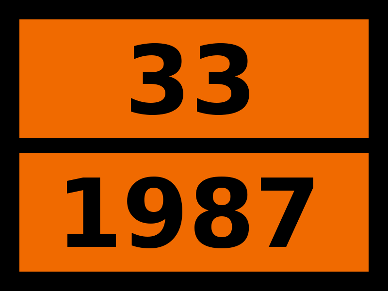 Детальное изображение элемента табличка опасный груз "33-1987. спирты, н.у.к." от ALLPARTS.SU