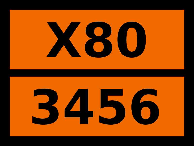 Детальное изображение элемента табличка опасный груз "x80-3456. кислота нитрозилсерная твердая" от ALLPARTS.SU