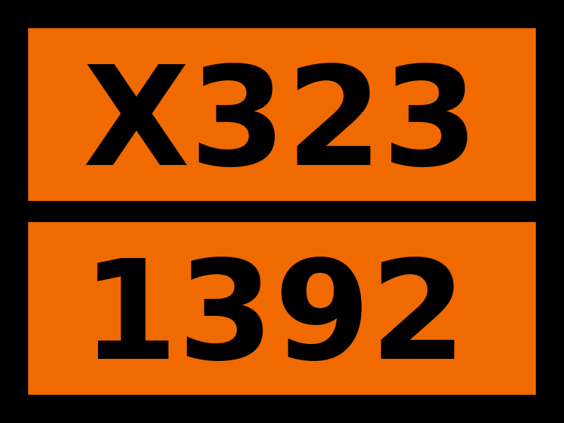 Детальное изображение элемента табличка опасный груз "x323-1392. амальгама щелочноземельных металлов, жидкая" от ALLPARTS.SU