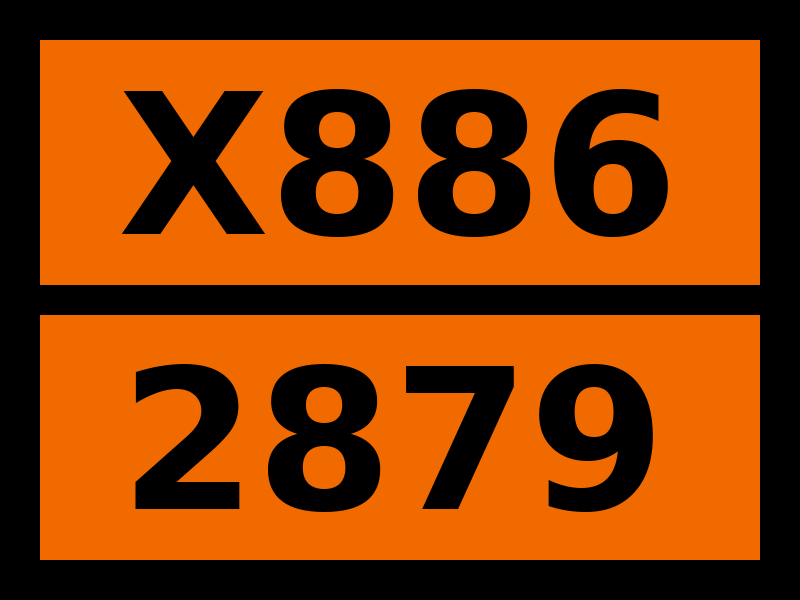 Детальное изображение элемента табличка опасный груз "x886-2879. селеноксихлорид" от ALLPARTS.SU